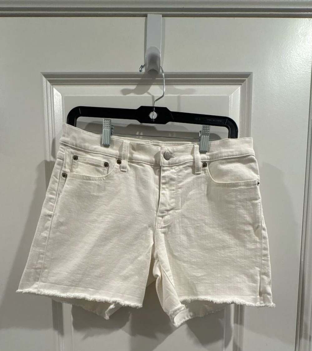 J. Crew Denim Shorts Size 27 White Raw Hem
